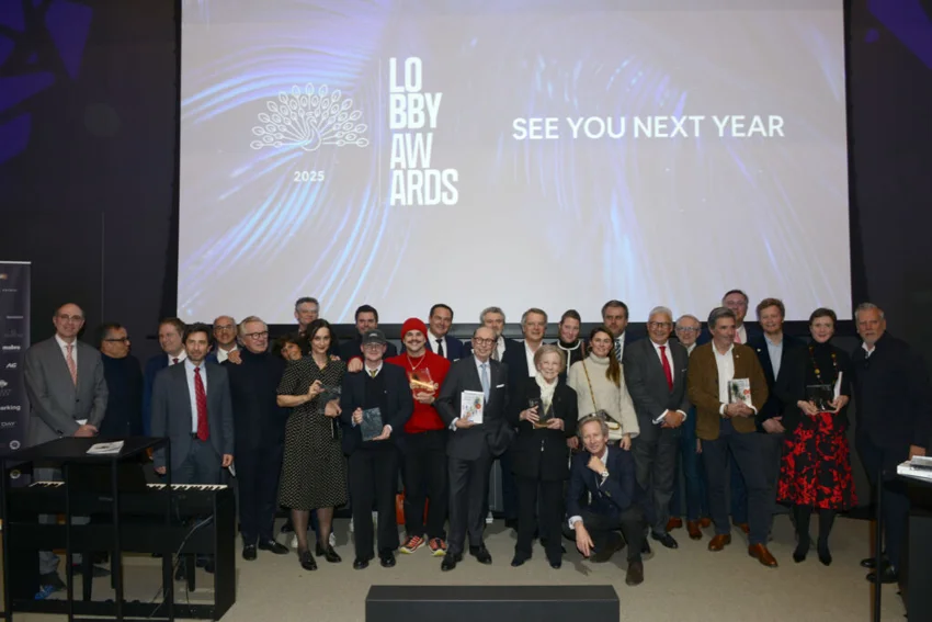 Les lauréats et leurs parrains.